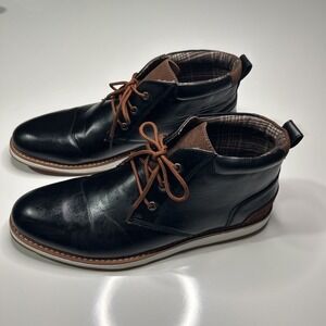 Ferro Aldo Houstan Chukka Shoes Men's 11 Black Dress Business Casual Lace Up